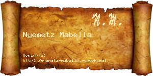Nyemetz Mabella névjegykártya